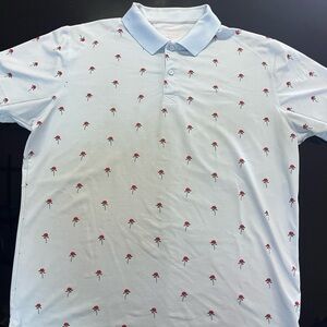 Bonobos Men's Light Blue Justin Rose Polo Shirt with Roses. Slim fit